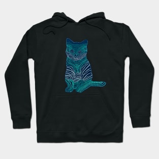 Meow Meow - Monochrome Teal Hoodie